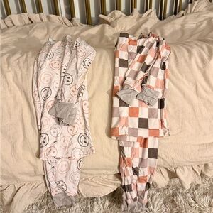 Smiley and Checkered Bamboo Pajama Sets 2T